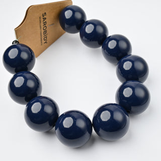 Perle in Resina Tonde 25mm Blu Notte - Filo da 25 cm | Sarobidy