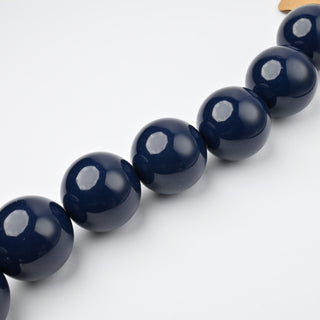 Perle in Resina Tonde 30mm Blu Notte - Filo da 25 cm | Sarobidy