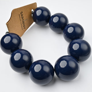 Perle in Resina Tonde 30mm Blu Notte - Filo da 25 cm | Sarobidy