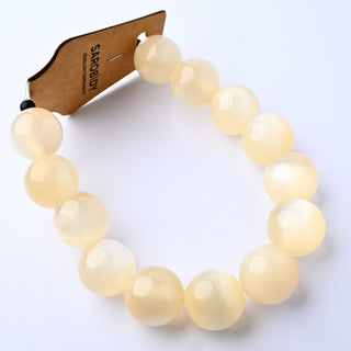 Perle in Resina Tondo Beige Lattiginoso 20mm