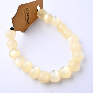 Perle in Resina Tondo Beige Lattiginoso 15mm