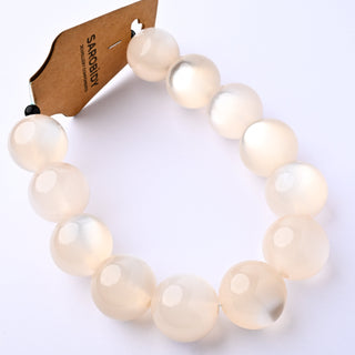 Perle in Resina Tondo Bianco Lattiginoso 22mm