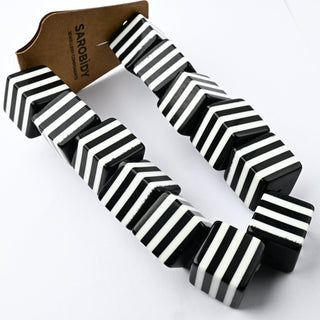 Perle in Resina Quadrato Bianco e Nero 20x20mm