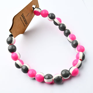 Perle in Resina Tondo Rosa e Grigio 12mm