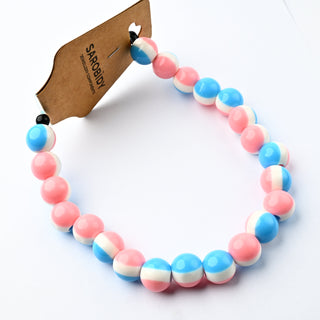 Perle in Resina Tondo Rosa e Azzurro Baby 12mm