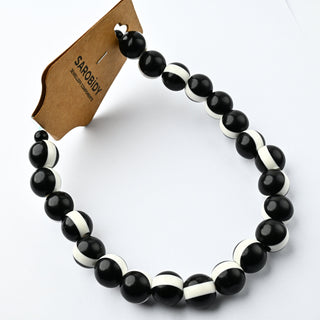 Perle in Resina Tondo Bianco e Nero 12mm