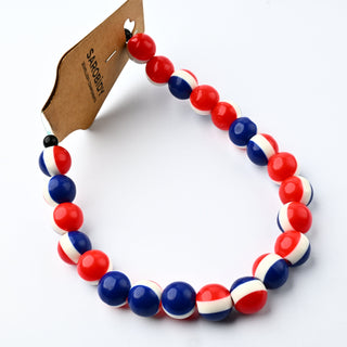 Perle in Resina Tondo Rosso e Blu 12mm