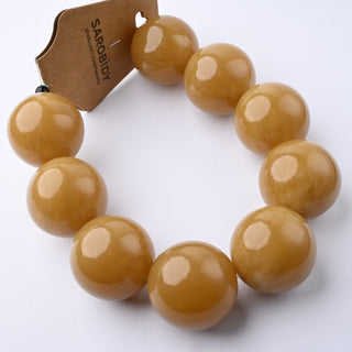 Perle in Resina Tondo Beige Marrone 30mm