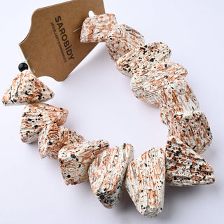 Perle in Resina Irregolare Bianco e Rame 34x19mm