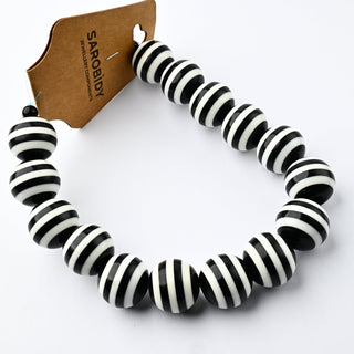 Perle in Resina Tondo Bianco e Nero 17mm