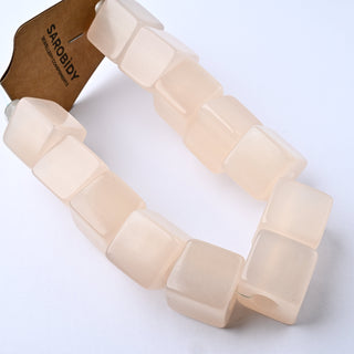 Perle in Resina Quadrato Rosa Cipria Opal 20x20mm