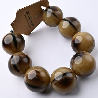 Perle in Resina Tondo Marrone Oliva 30mm