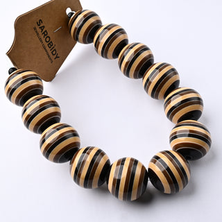 Perle in Resina Tondo Marrone e Caramello 22mm