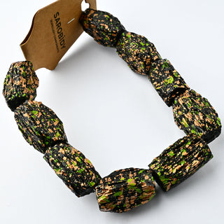 Perle in Resina Irregolare Nero e Rame 28x15mm