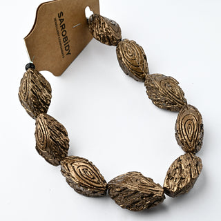 Perle in Resina Ovale Bronzo 30x15mm