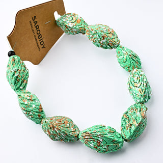 Perle in Resina Ovale Tiffany e Bronzo 30x15mm