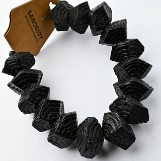 Perle in Resina Irregolare Nero 28x15mm