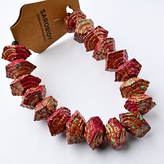 Perle in Resina Irregolare Malva e Rame 22x14mm