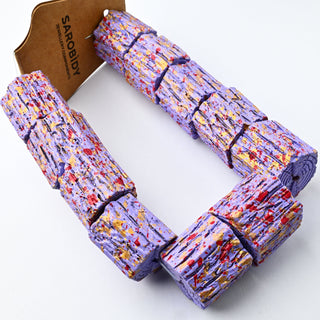 Perle in Resina Cilindro Lilla e Oro 23x22mm