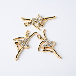 Ciondoli Smaltati Ballerina Strass 32x17mm