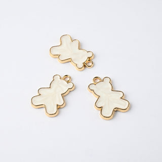 Ciondoli Smaltati Orsetto Bianco 18x14mm