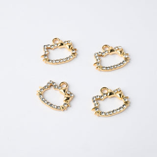 Ciondoli Smaltati Kitty Strass 20x11mm