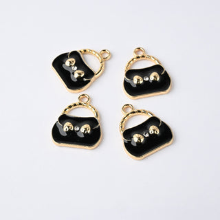 Ciondoli Smaltati Borsetta Nero 16mm