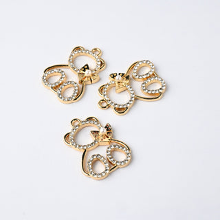 Ciondoli Smaltati Orsetto Strass 20x16mm