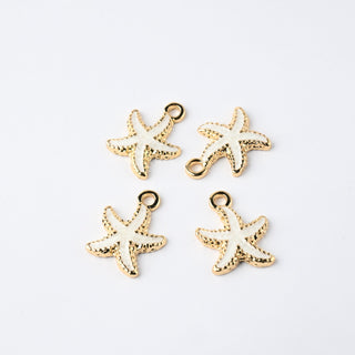 Ciondoli Smaltati Stella Bianco 14mm