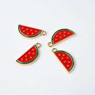 Ciondoli Smaltati Fetta di Anguria Rosso 20x10mm