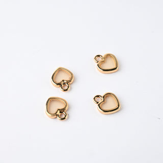 Ciondoli Smaltati Cuore Champagne 10x9mm