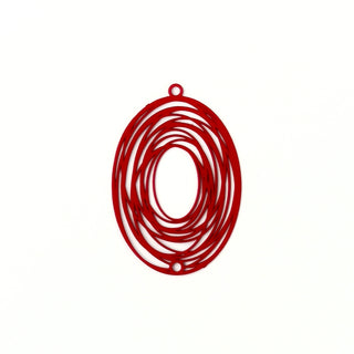 Filigrana Taglio Laser Ovale Rosso 32x21mm