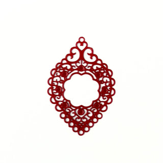 Filigrana Taglio Laser Ovale Rosso 36x25mm