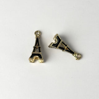 Pendente Smaltato Tour Eiffel Nero 22mm x 10mm