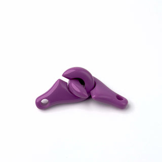 Chiusura in Resina Viola Ciclamino - 44 x 25 mm Ø 5 mm - Made in Italy - 1 Pezzo - Chiusura in Resina per Collana, Bigiotteria e Gioielli fai-da-te