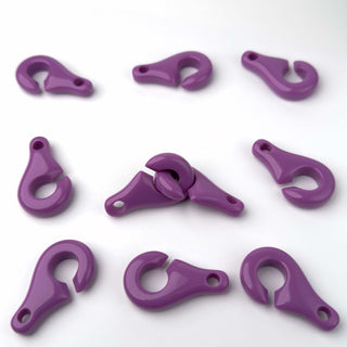 Chiusura in Resina Viola Ciclamino - 44 x 25 mm Ø 5 mm - Made in Italy - 1 Pezzo - Chiusura in Resina per Collana, Bigiotteria e Gioielli fai-da-te