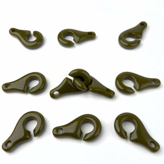 Chiusure in Resina Verde Militare - Confezione da 5 pezzi - Made in Italy - 44 x 25 mm Ø 5 mm