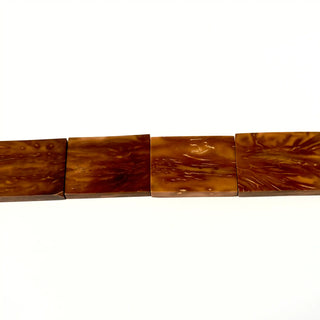 Perle in Legno Naturale Camagong - Rettangolo 39 x 30 x 6 mm - Filo da 24 cm