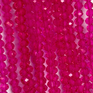 filo di cristallo cipolla 4 mm colore trasparente fucsia - 1 filo