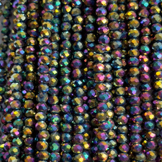 filo di cristallo cipolla 4 mm colore arcobaleno metallizzato - 1 filo