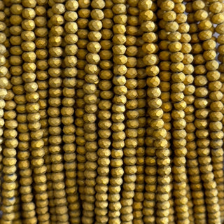 filo di cristallo cipolla opaco 4 mm colore oro - 1 filo