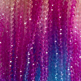 filo di cristallo cipolla 4 mm colore trasparente degradé blu e violetto - 1 filo