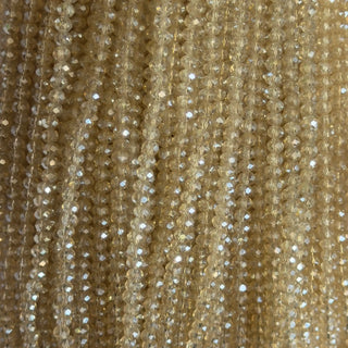 filo di cristallo cipolla 4 mm colore trasparente champagne- 1 filo