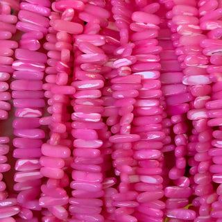 Filo di madreperla chips bastoncino 13 mm x 4 mm colore fucsia