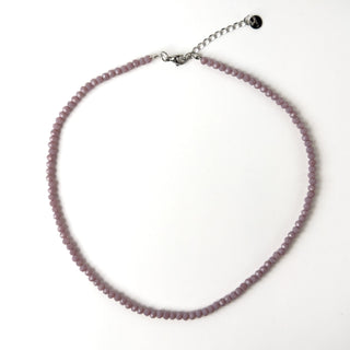 Collana Girocollo di Cristalli Lilla da 4mm con Estensione 5 cm