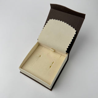 Cofanetto per Gioielli Marrone e Bianco Nuvola 7x7x2,5 cm