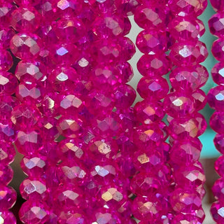 filo di cristallo cipolla 6 mm colore trasparente fucsia boreale