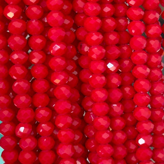 filo di cristallo cipolla 6 mm colore rosso