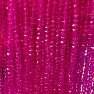 filo di cristallo cipolla 6 mm colore trasparente fucsia