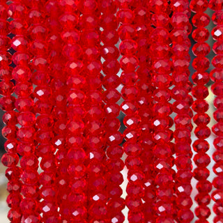 filo di cristallo cipolla 6 mm colore trasparente rosso chiaro